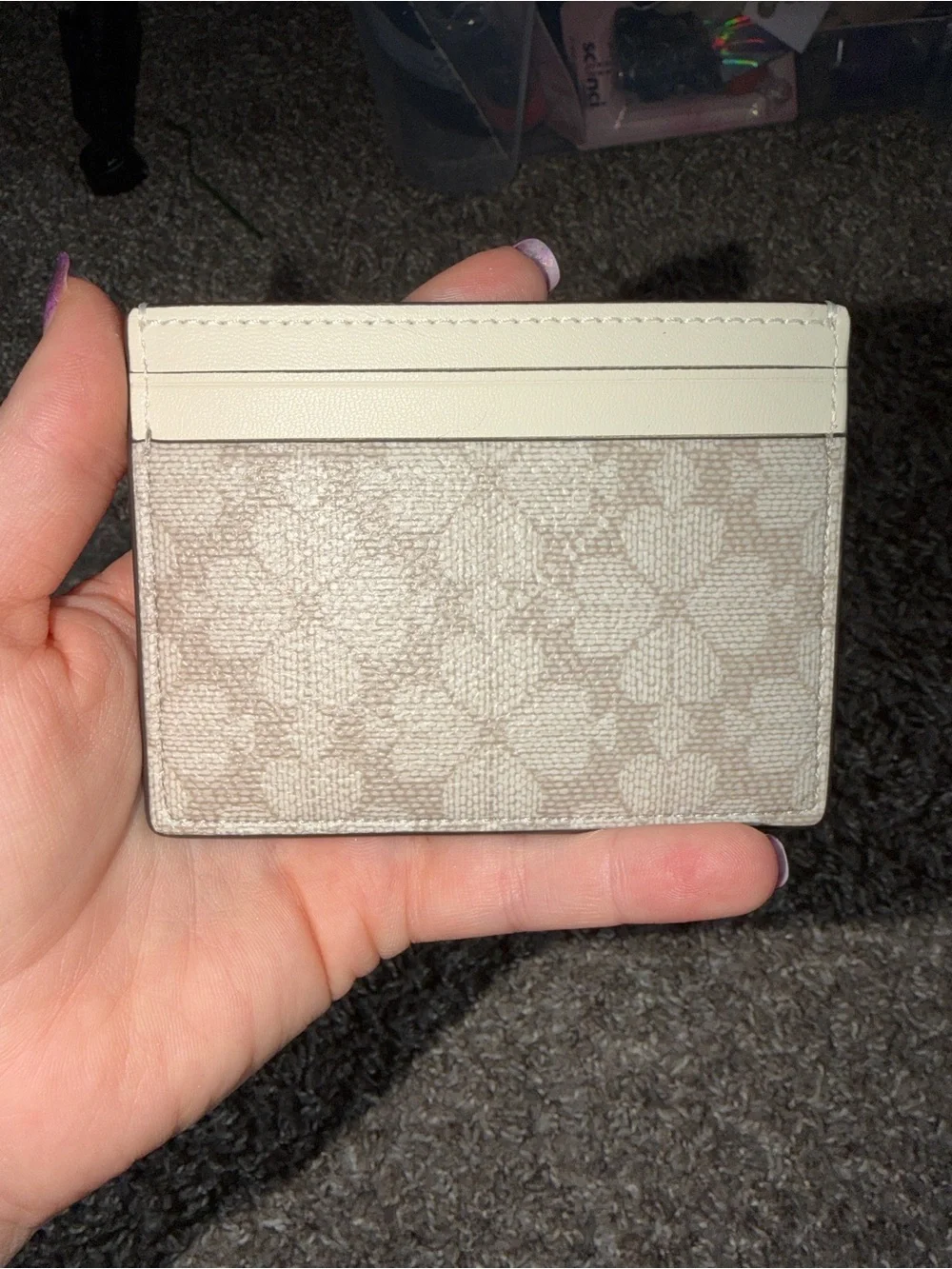 kate spade Cream and Light Beige Logo Card Case
